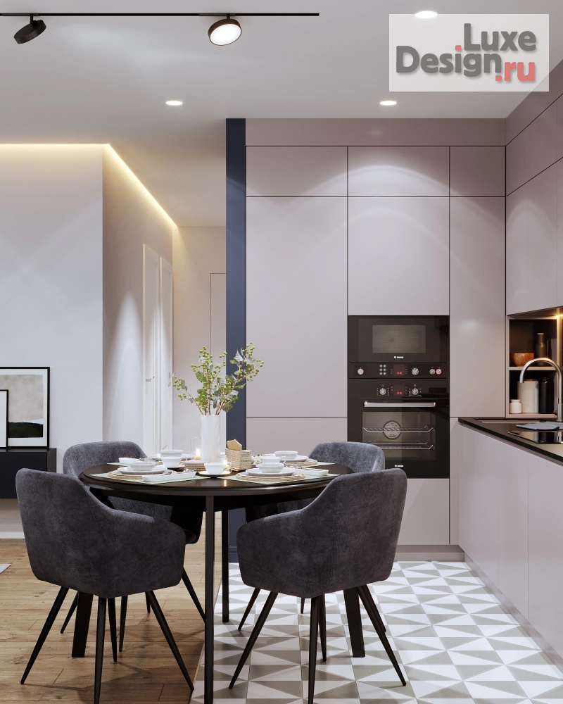 Дизайн интерьера трехкомнатной квартиры "На контрасте " (фото 2)