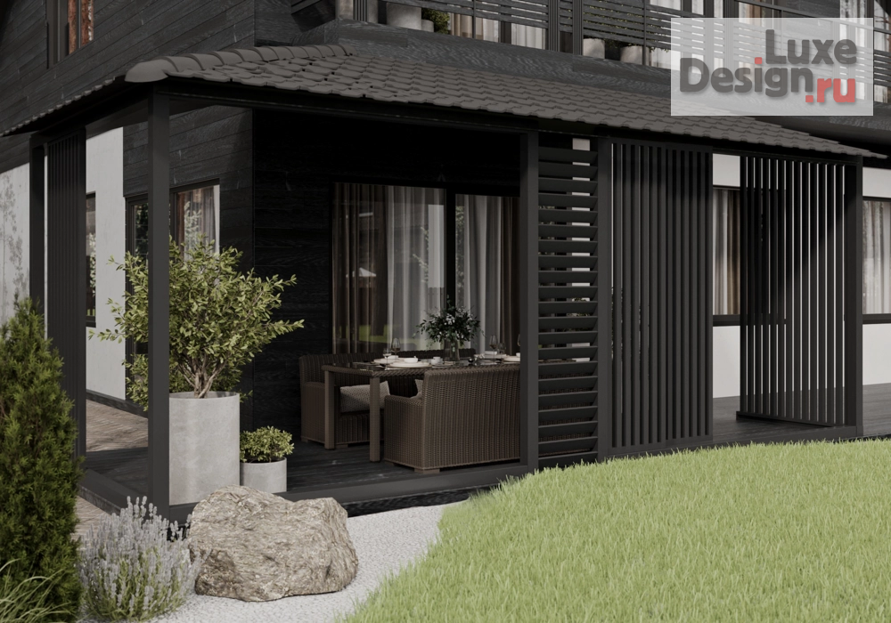 Частная архитектура "Проект фасада и летней террасы дома в коттеджном посёлке Образцово" (фото 8)