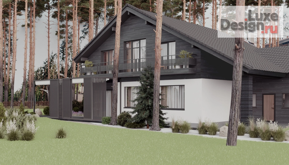 Частная архитектура "Проект фасада и летней террасы дома в коттеджном посёлке Образцово" (фото 5)