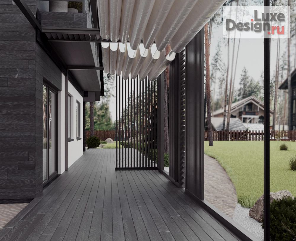 Частная архитектура "Проект фасада и летней террасы дома в коттеджном посёлке Образцово" (фото 6)