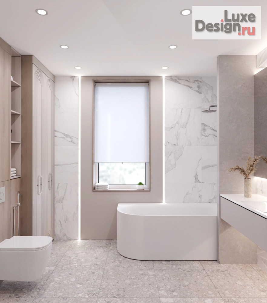 Дизайн интерьера коттеджа "КП Шишкино, ванная комната" (фото 2)