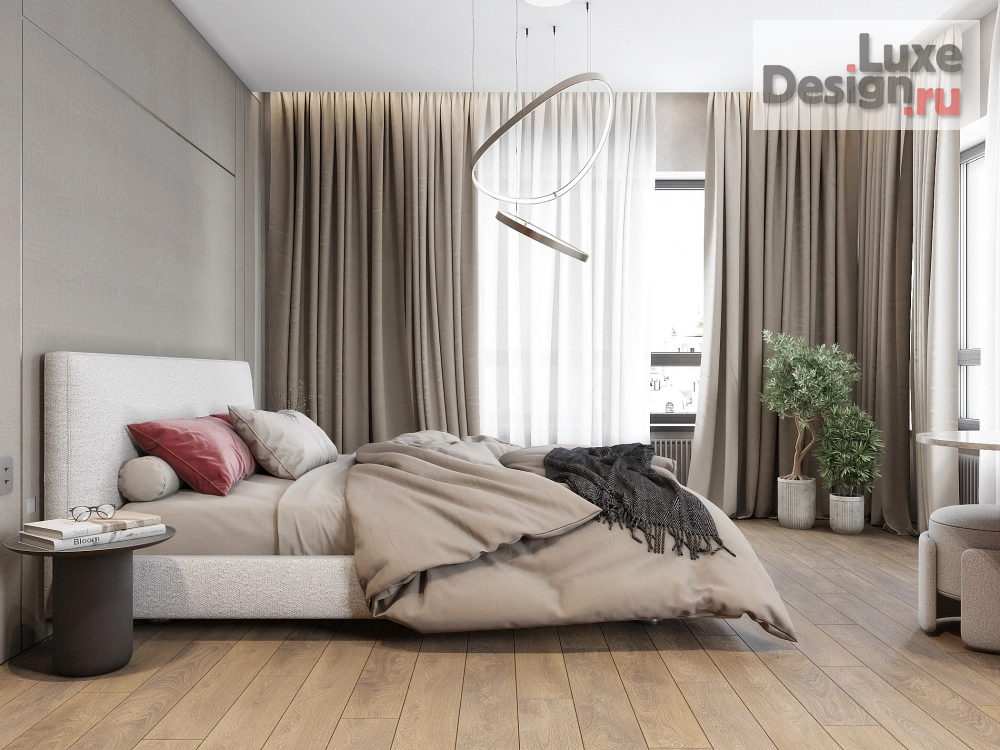 Дизайн интерьера спальни "Мастер-спальня в трехкомнатной квартире, Макаровский IV" (фото 4)