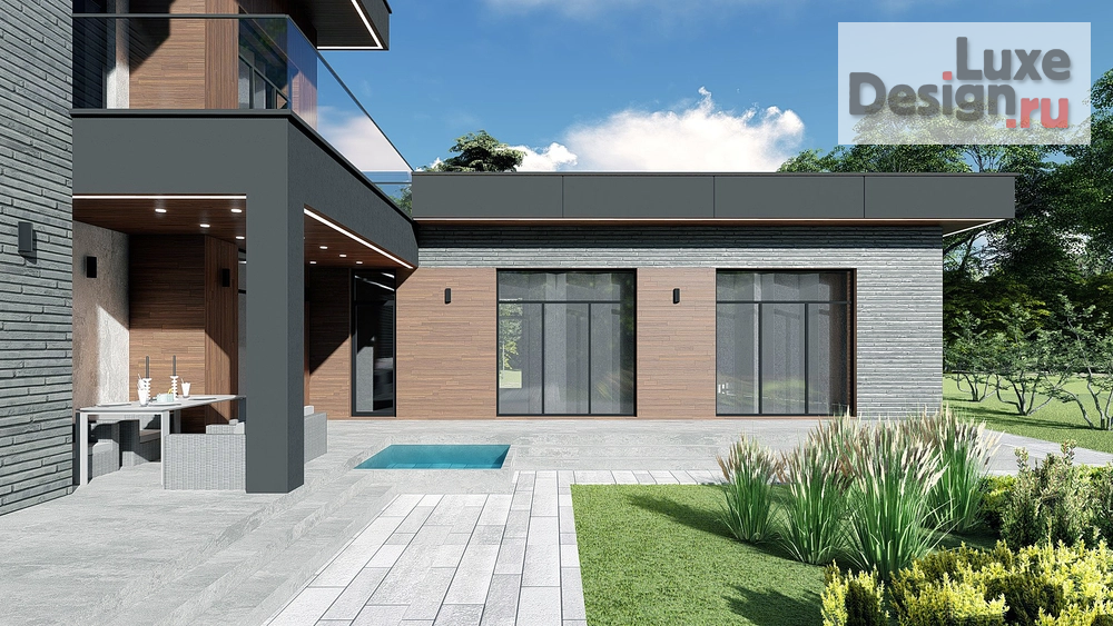 Частная архитектура "Эскизный проект фасадов коттеджа " (фото 4)