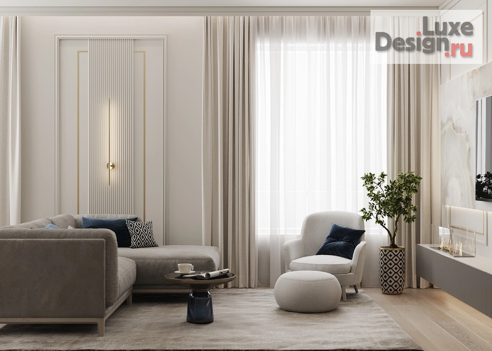 Дизайн интерьера трехкомнатной квартиры "Дизайн квартиры ЖК Парк Столиц" (фото 2)