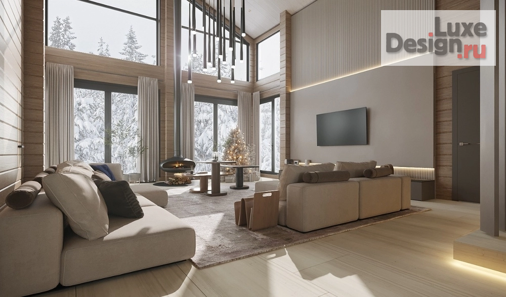 Дизайн интерьера загородного дома "Дизайн дома из бруса" (фото 1)