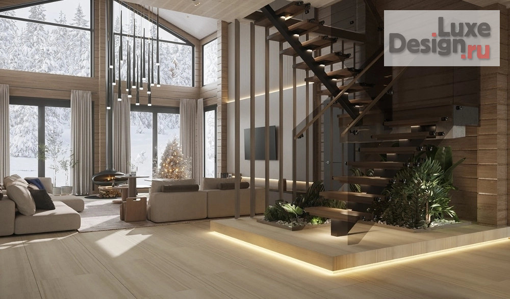 Дизайн интерьера загородного дома "Дизайн дома из бруса" (фото 2)