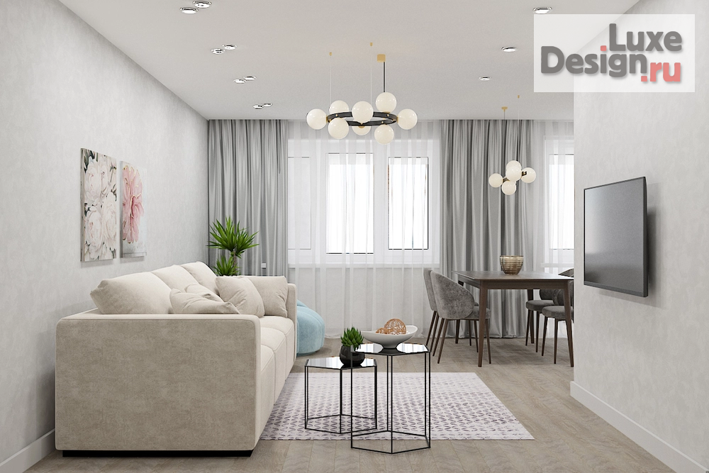 Дизайн интерьера трехкомнатной квартиры "Дизайн трех комнатной квартиры" (фото 3)