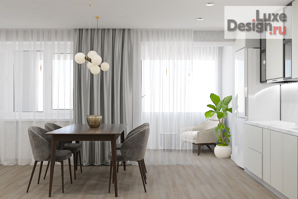 Дизайн интерьера трехкомнатной квартиры "Дизайн трех комнатной квартиры" (фото 6)