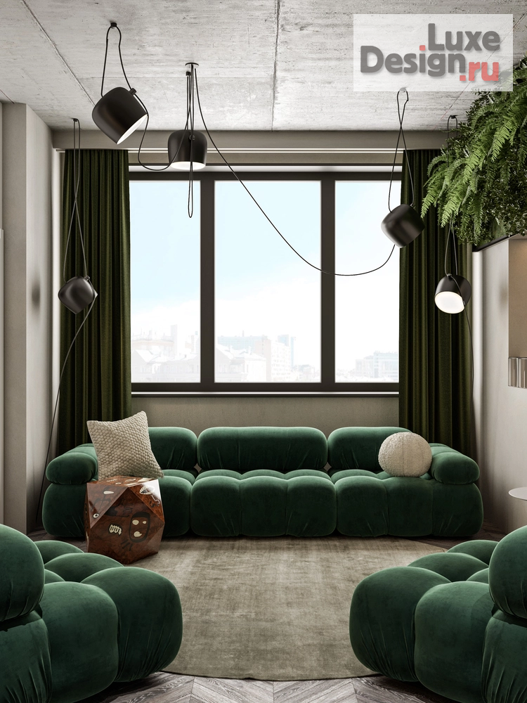 Дизайн интерьера пентхауса "ДВУХУРОВНЕВАЯ КВАРТИРА С ТЕРРАСОЙ "ЮЖНЫЕ КВАРТАЛЫ"" (фото 2)