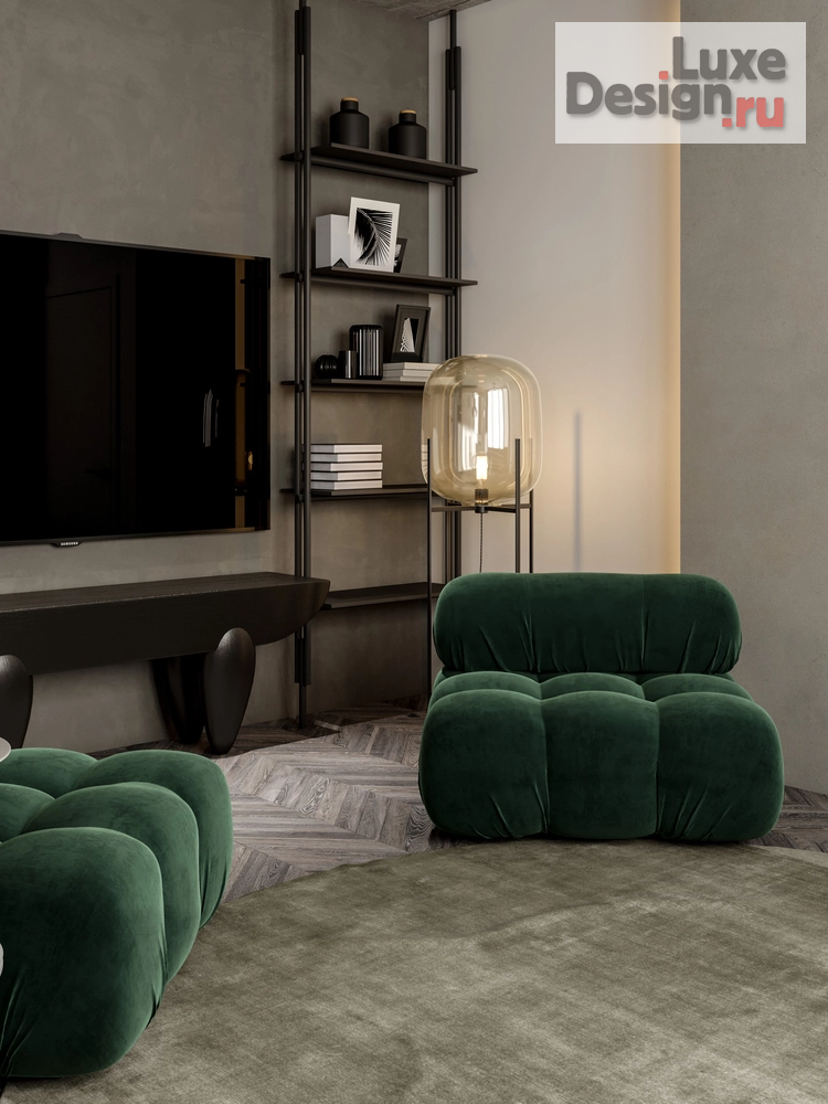 Дизайн интерьера пентхауса "ДВУХУРОВНЕВАЯ КВАРТИРА С ТЕРРАСОЙ "ЮЖНЫЕ КВАРТАЛЫ"" (фото 5)