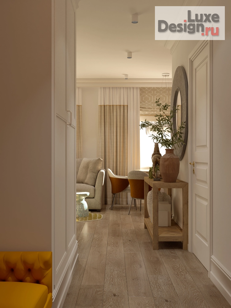 Дизайн интерьера трехкомнатной квартиры "КВАРТИРА 75 КВ.М. ЖК НЕСКУЧНЫЙ САД" (фото 4)