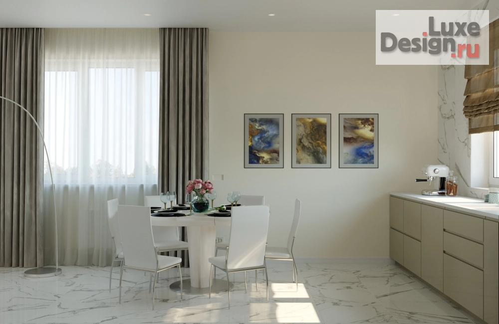 Дизайн интерьера коттеджа "Светлый интерьер загородного дома" (фото 16)