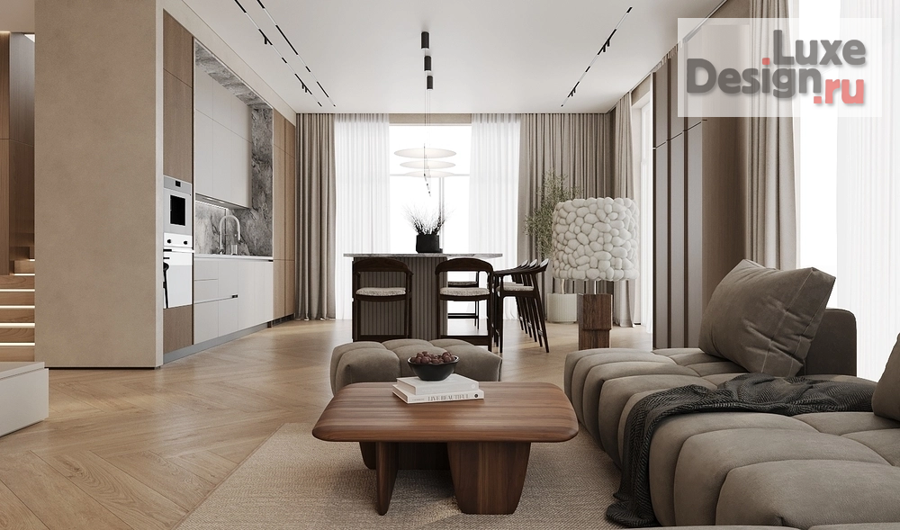 Дизайн интерьера загородного дома "КП ЗАПОВЕДНИК. ЖУРАВЛИ. Дом 212 м2" (фото 8)