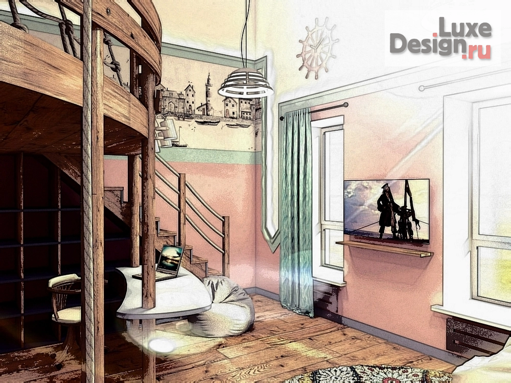 Дизайн интерьера детской "Архитектурно -Интерьерная студия КомфортА ** Детская комната** в загородном доме" (фото 5)