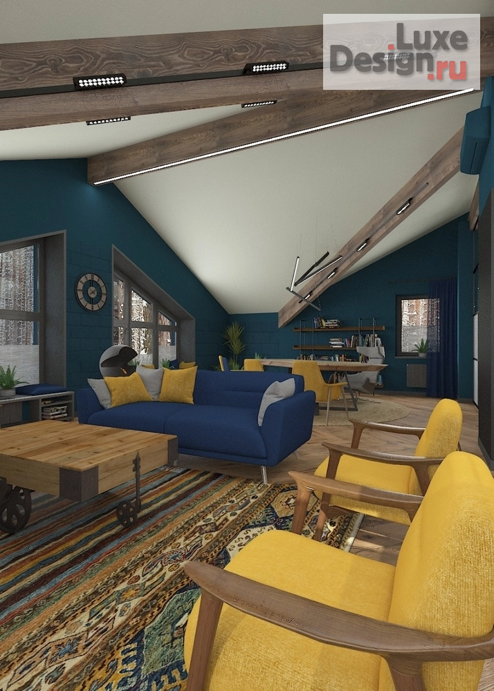 Дизайн интерьера кабинета "Архитектурно -Интерьерная студия КомфортА *** Кабинет в загородном доме" (фото 4)