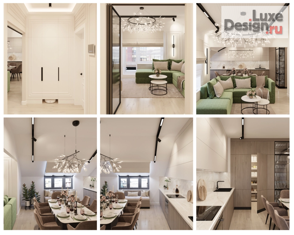 Дизайн интерьера четырехкомнатной квартиры "Квартира в ЖК Зеленый квартал" (фото 3)