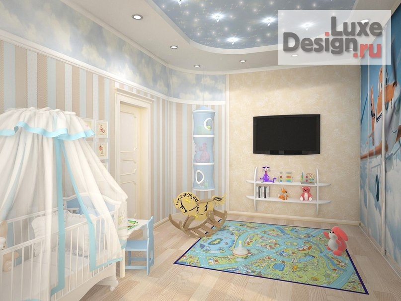 Дизайн интерьера коттеджа "Детская комната Алые паруса" (фото 4)