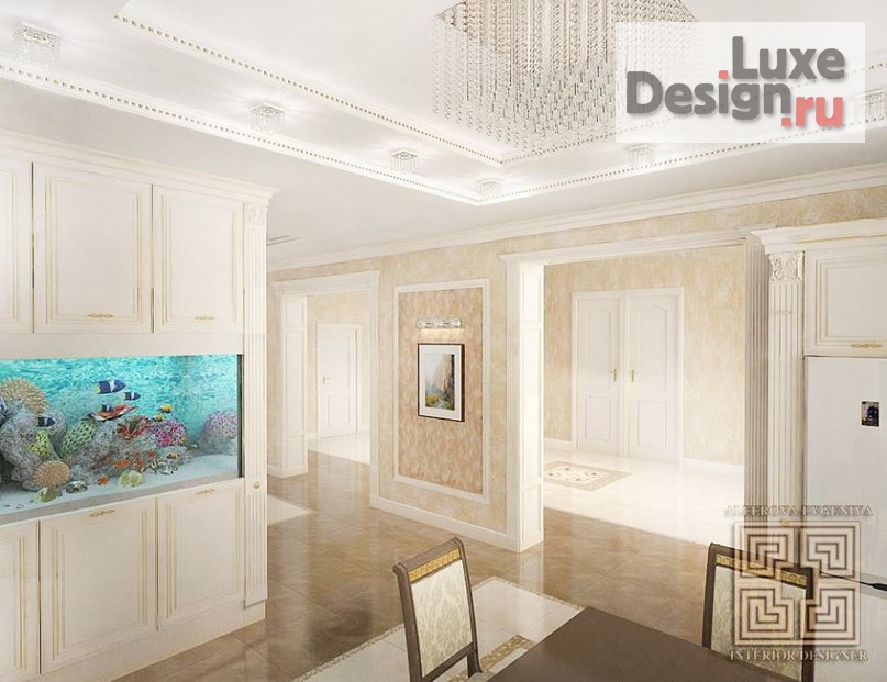 Дизайн интерьера коттеджа "Кухня Алые паруса" (фото 3)