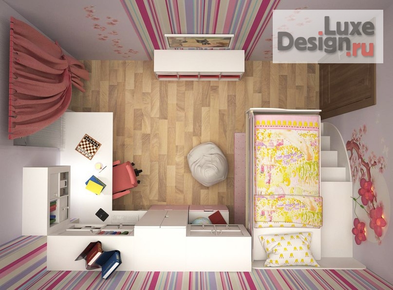 Дизайн интерьера трехкомнатной квартиры "Комната для девочки" (фото 6)