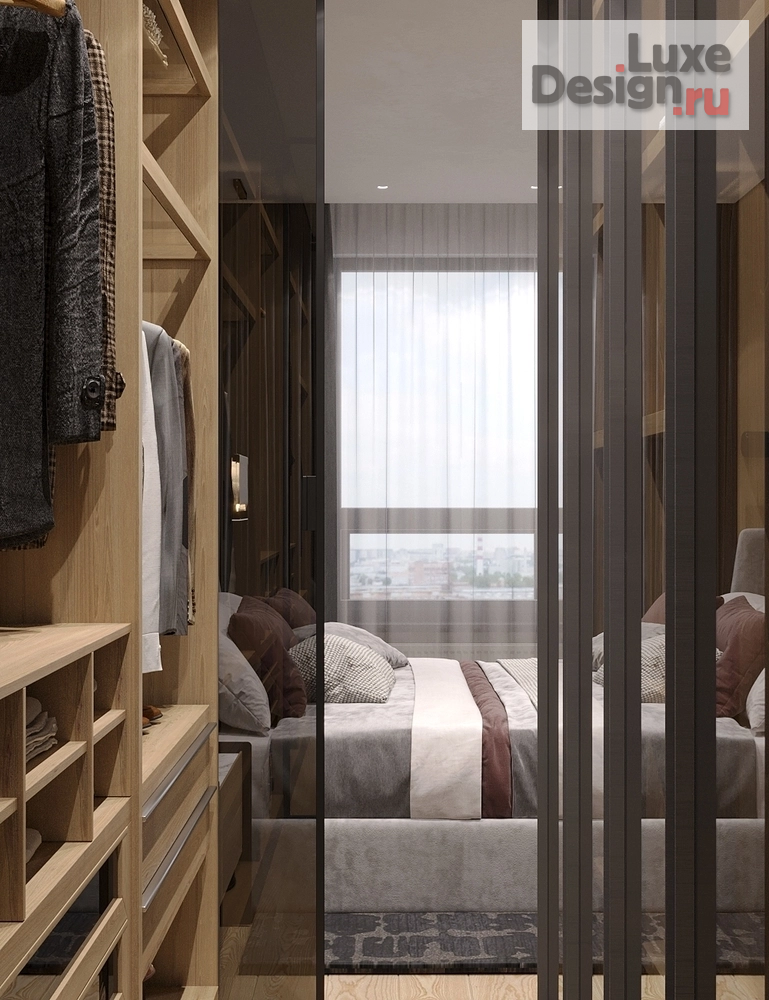Дизайн интерьера спальни "Спальня-гардеробная, ЖК Нагорный, г. Екатеринбург." (фото 11)