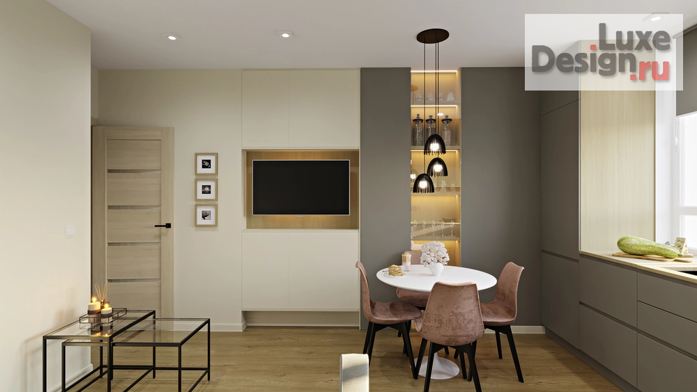 Дизайн интерьера однокомнатной квартиры "ЖК РИО" (фото 3)