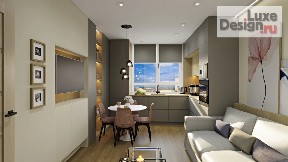 Дизайн интерьера однокомнатной квартиры "ЖК РИО" (фото 1)