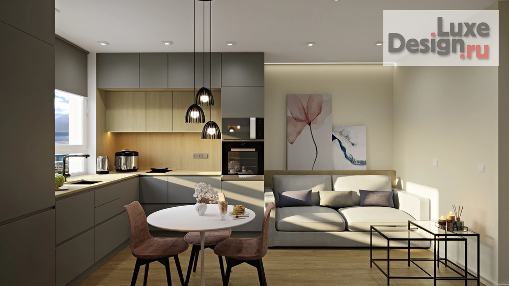 Дизайн интерьера однокомнатной квартиры "ЖК РИО" (фото 2)