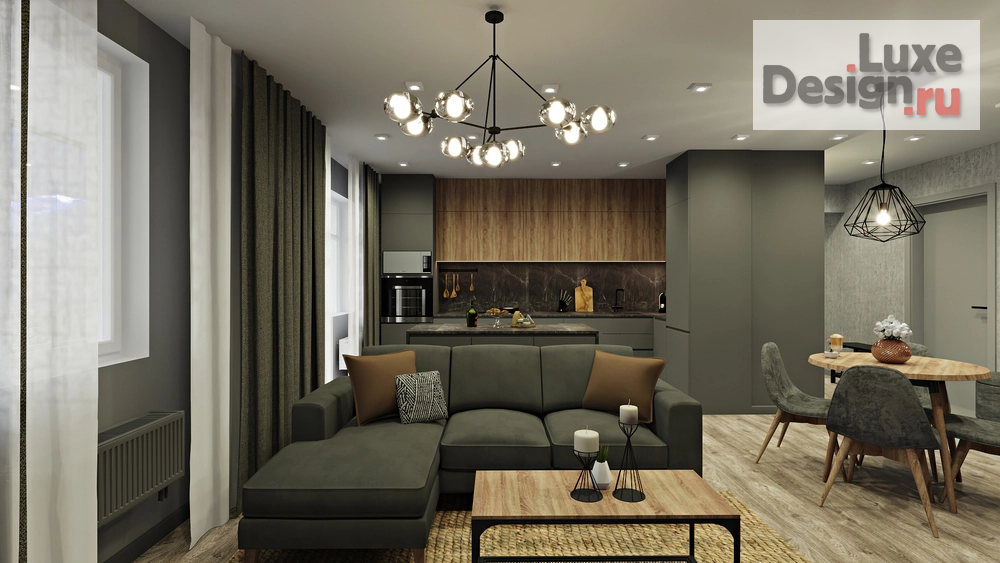 Дизайн интерьера двухкомнатной квартиры "Квартира для молодой пары" (фото 1)