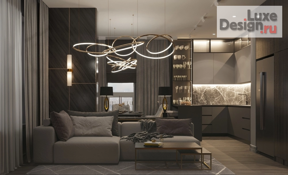Дизайн интерьера четырехкомнатной квартиры "Проект квартиры в стиле DARK HOUSE" (фото 2)