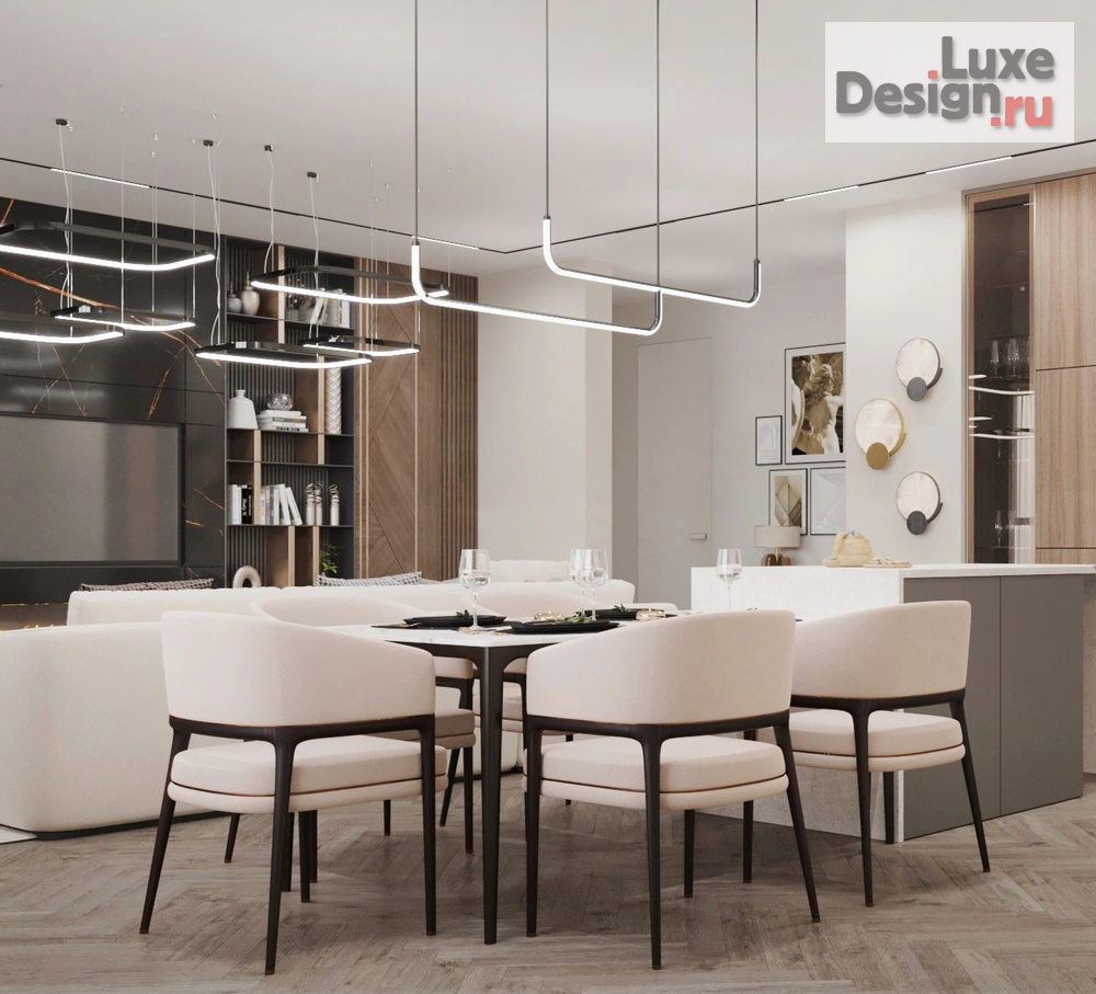 Дизайн интерьера трехкомнатной квартиры "Кухня-гостиная в современном стиле" (фото 5)