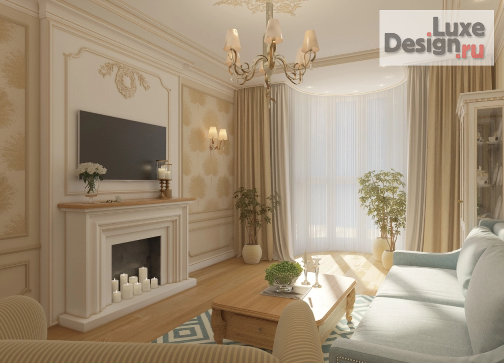 Дизайн интерьера гостиной "ГОСТИНАЯ - СОСТОЯНИЕ ДУШИ" (фото 2)