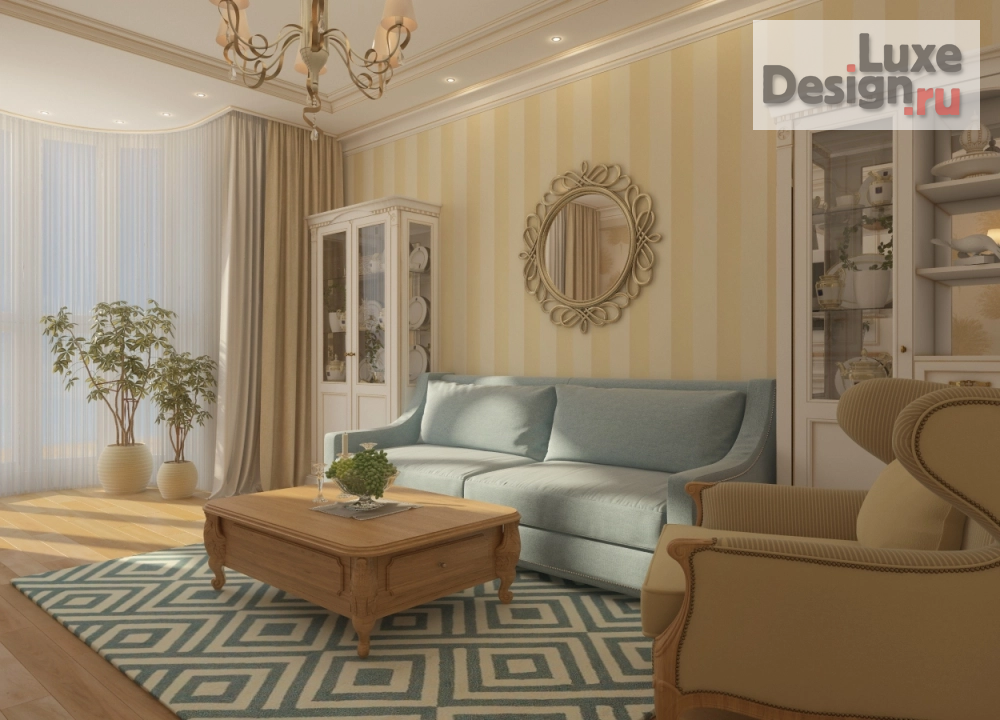 Дизайн интерьера гостиной "ГОСТИНАЯ - СОСТОЯНИЕ ДУШИ" (фото 3)