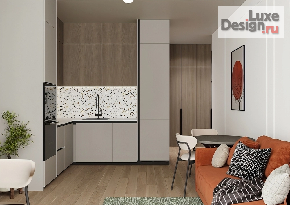 Дизайн интерьера однокомнатной квартиры "Студия в ЖК «Repin Towers»" (фото 4)