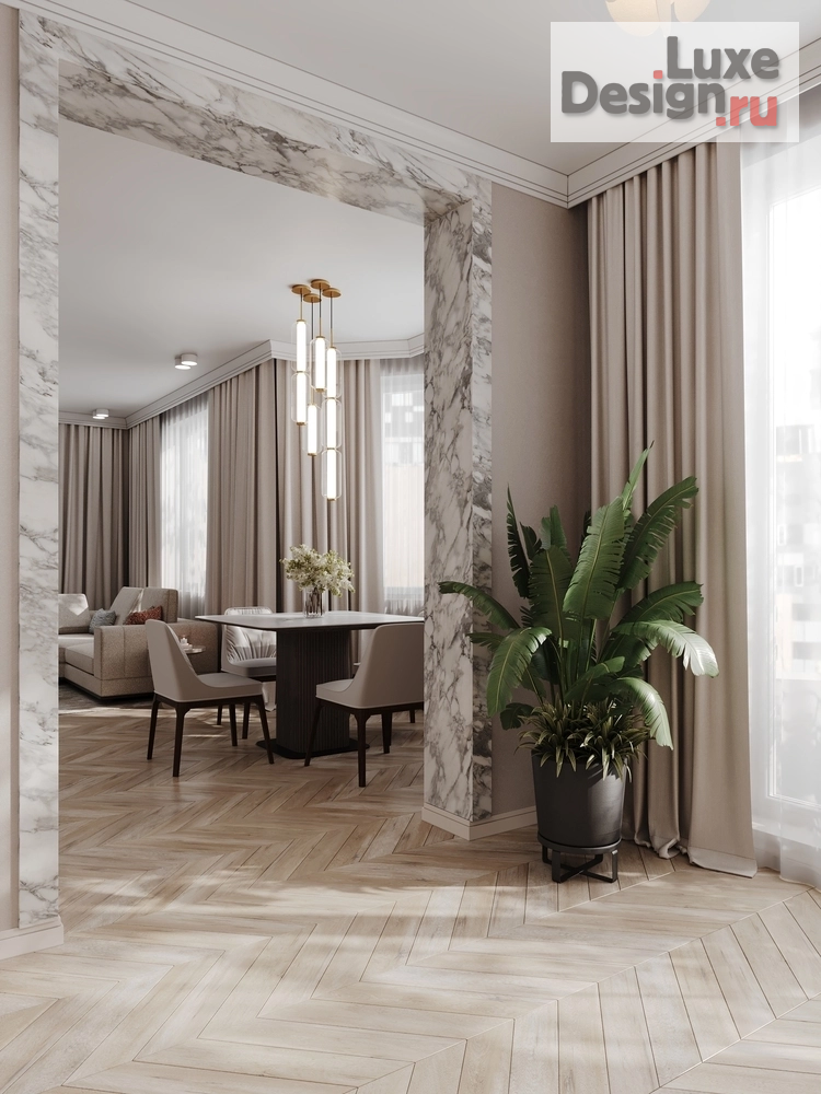 Дизайн интерьера двухкомнатной квартиры "Квартира с классическим настроением для семейной пары" (фото 7)