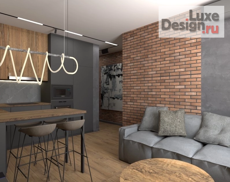 Дизайн интерьера квартиры "Дизайн-проект интерьера квартиры в стиле Лофт" (фото 9)