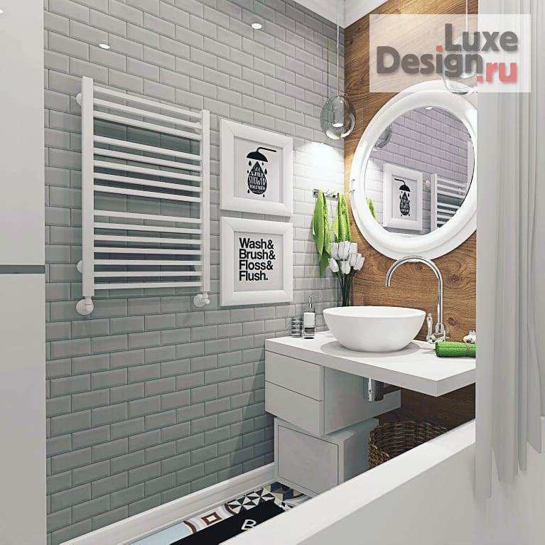 Дизайн интерьера ванной "Ванная комната в трехкомнатной квартире в Краснолесье" (фото 4)