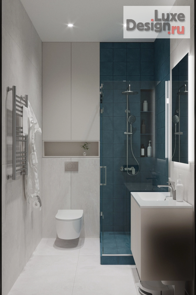 Дизайн интерьера спальни "Спальня, мастер-СУ, гардеробная ЖК Ботаника Грин хаус" (фото 6)