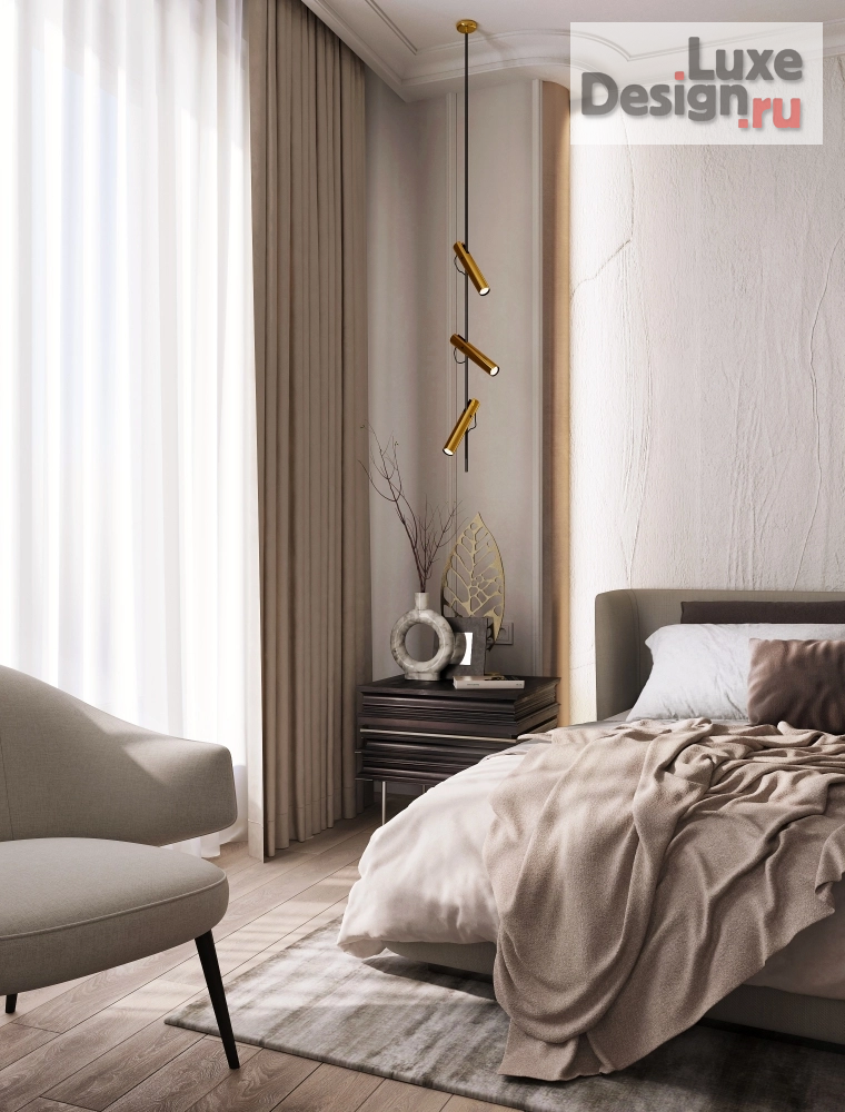 Дизайн интерьера трехкомнатной квартиры "Интерьер спальни в стиле Нео Классика" (фото 1)