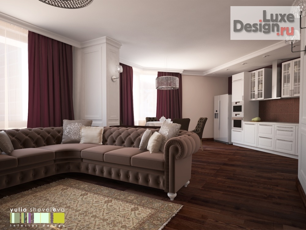 Дизайн интерьера квартиры "Дизайн квартиры "Американская классика"" (фото 1)