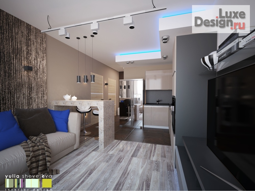 Дизайн интерьера квартиры "Дизайн квартиры "Световые акценты"" (фото 1) от дизайнера Шевелева Юлия Дизайн интерьера квартиры "Дизайн квартиры "Световые акценты"" (фото 1)