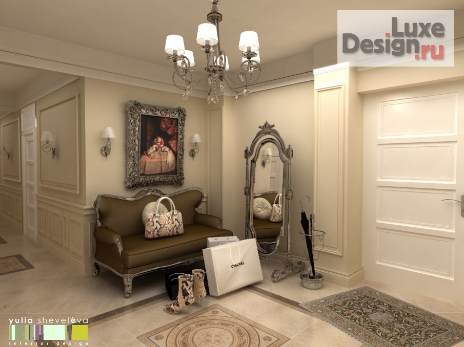 Дизайн интерьера трехкомнатной квартиры "Дизайн трехкомнатной квартиры "Французский шик"" (фото 4)