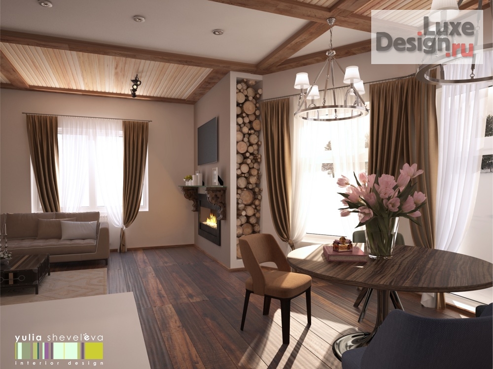 Дизайн интерьера загородного дома "Дизайн загородного дома "Заповедный край"" (фото 5)
