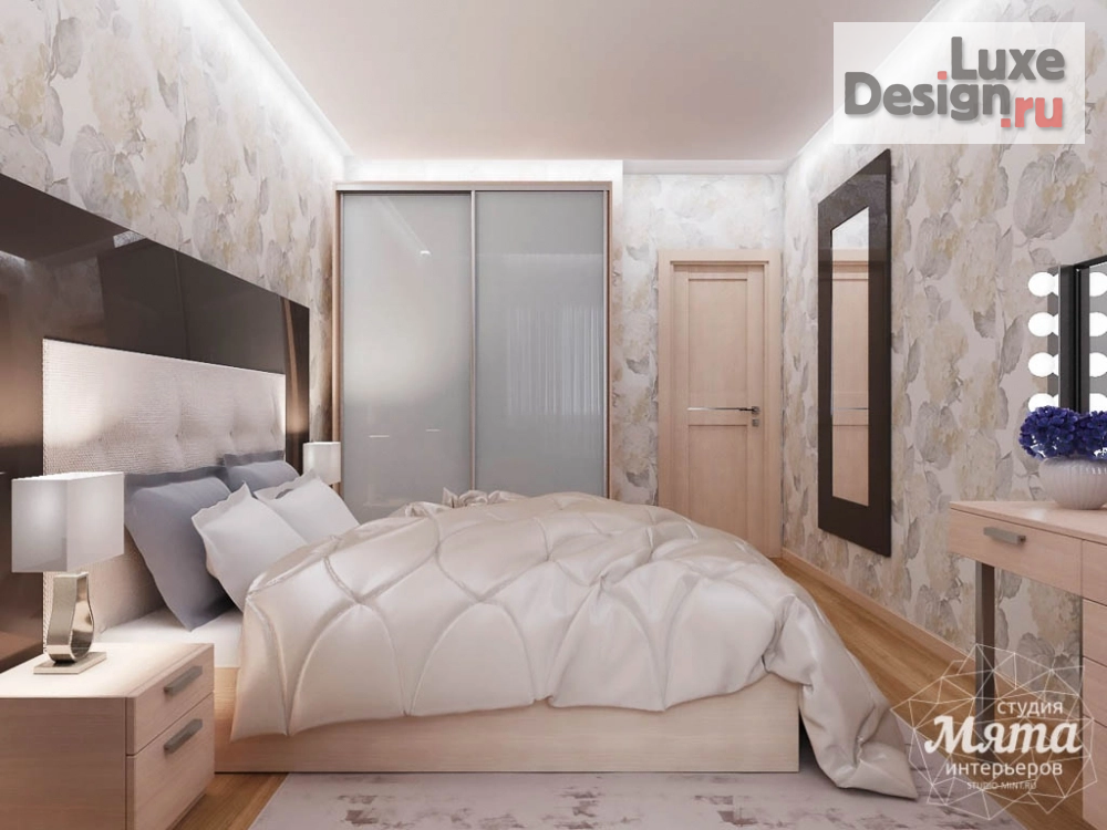 Дизайн интерьера спальни "Дизайн интерьера спальни в трехкомнатной квартире" (фото 2)