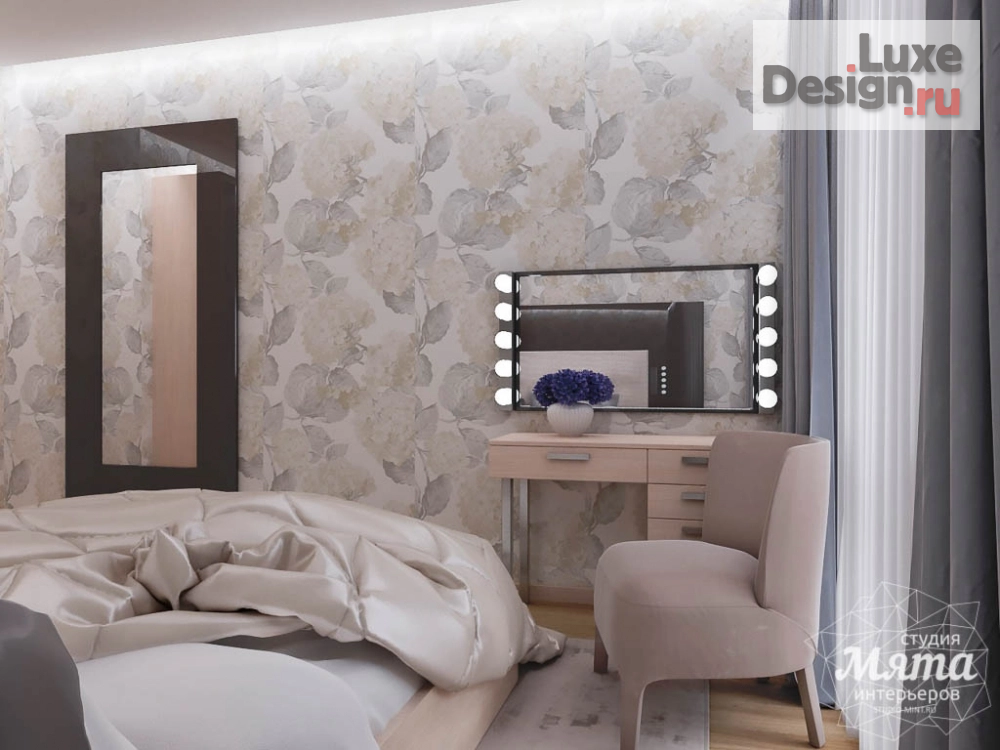 Дизайн интерьера спальни "Дизайн интерьера спальни в трехкомнатной квартире" (фото 4)