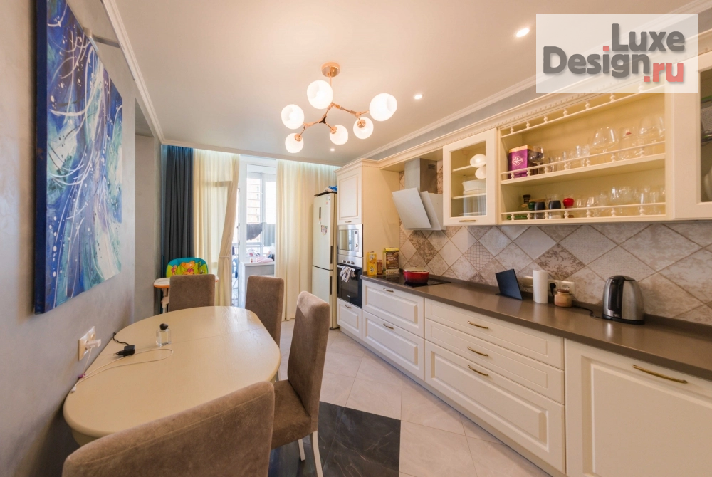 Дизайн интерьера трехкомнатной квартиры "Современная классика с восточным колоритом" (фото 3)