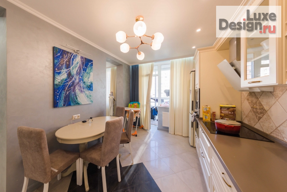 Дизайн интерьера трехкомнатной квартиры "Современная классика с восточным колоритом" (фото 4)