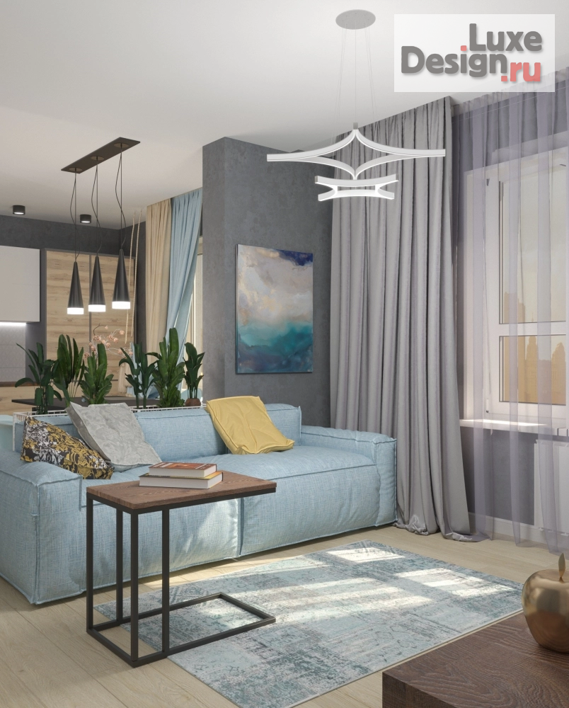 Дизайн интерьера трехкомнатной квартиры "Квартира в современном стиле с элементами лофт" (фото 4)