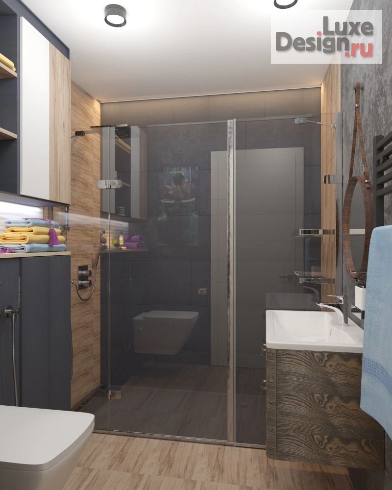 Дизайн интерьера трехкомнатной квартиры "Проект санузла в стиле лофт" (фото 3)