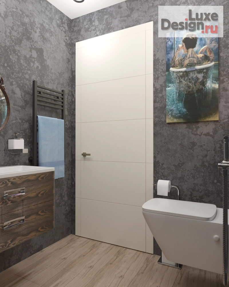 Дизайн интерьера трехкомнатной квартиры "Проект санузла в стиле лофт" (фото 2)