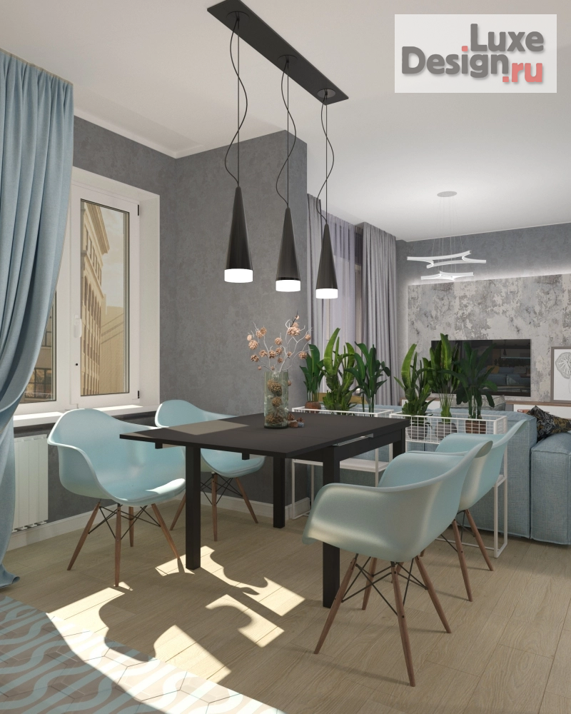 Дизайн интерьера трехкомнатной квартиры "Квартира в современном стиле с элементами лофт" (фото 5)